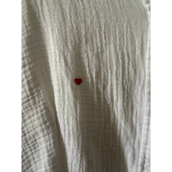 BeachLunchLounge women’s size large white long sleeve top with hearts - Picture 4 of 8